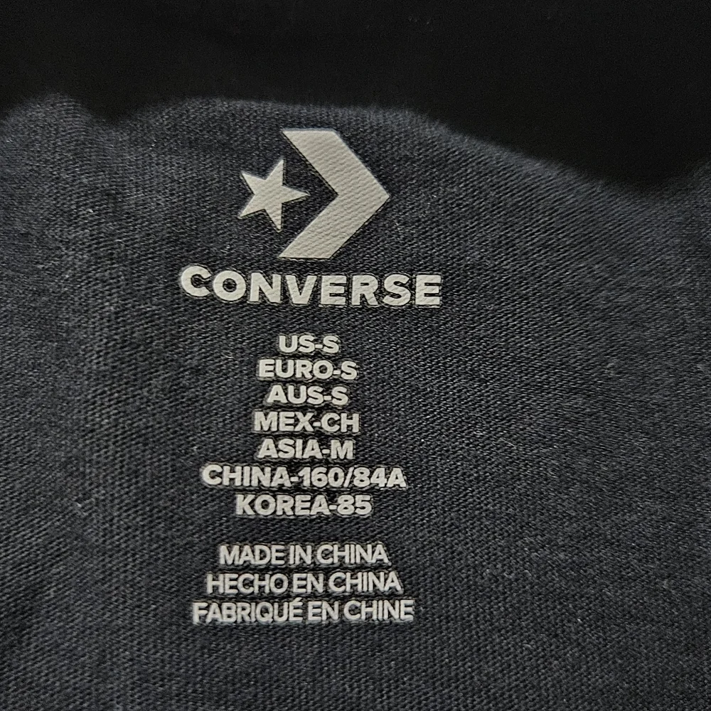 Converse Black Crop Tee with White Star Chevron Logo - Picture 5 of 7